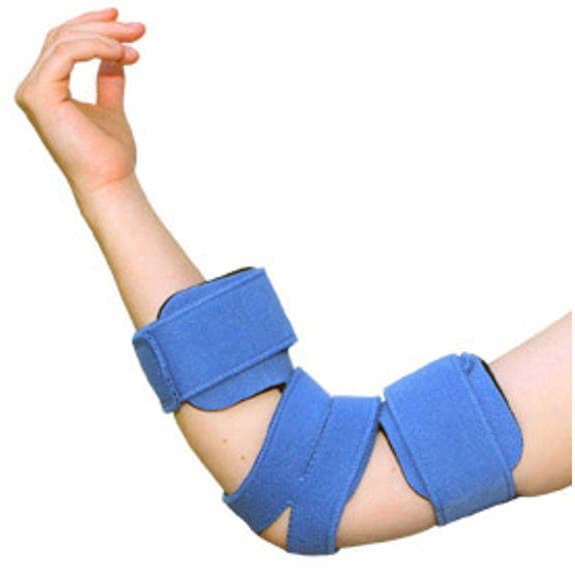 Comfyprene Elbow Orthosis, Adult Small, Dark Blue with Neoprene Cover - Image 1