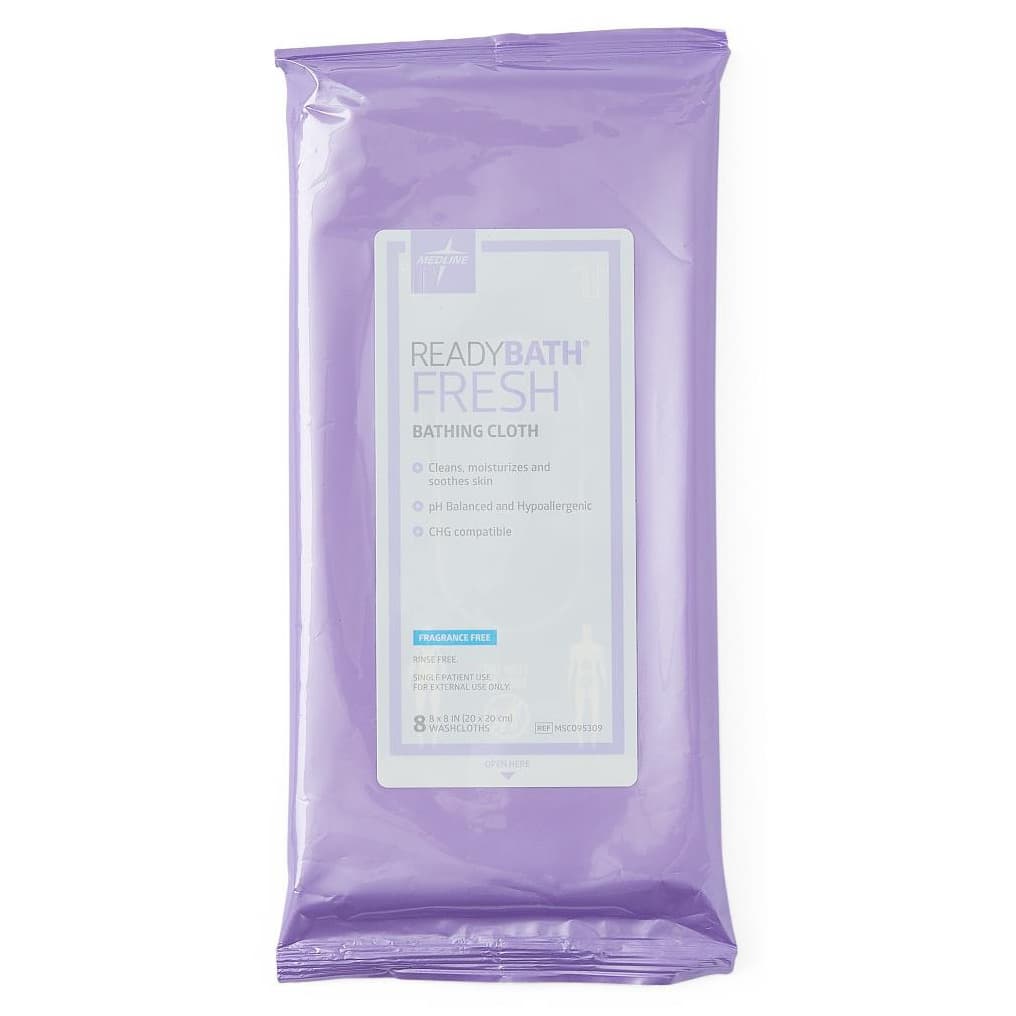ReadyBath Fresh Rinse-Free Bath Wipe, 8 x 8 Inch