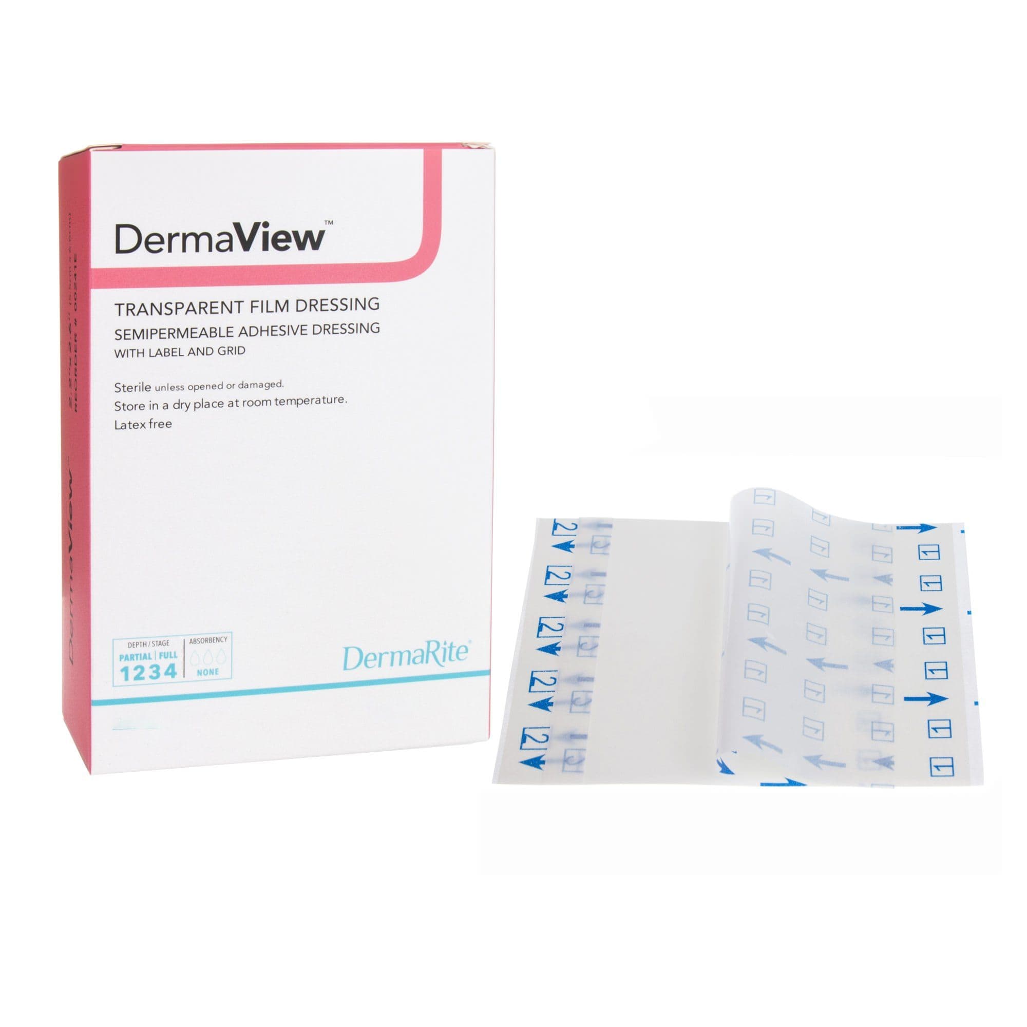 DermaView Transparent Semi-Permeable Adhesive Film Dressing