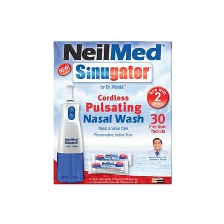 NeilMed Sinugator Pulsating Nasal Wash Kit, 30 counts
