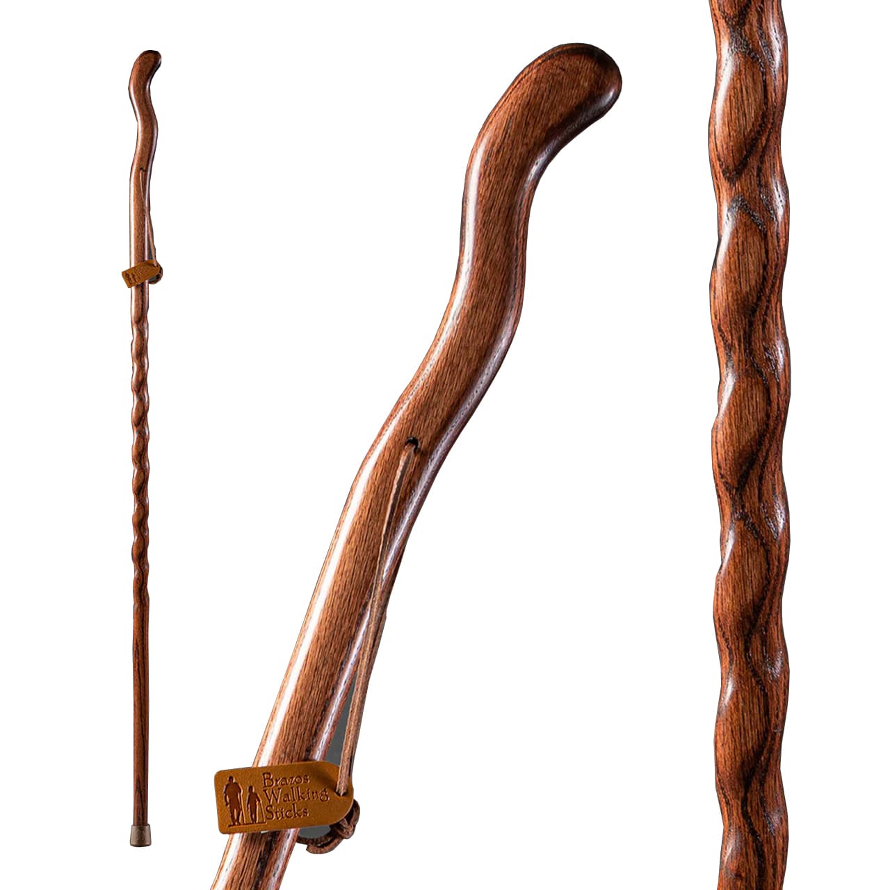 Mabis Brazos Twisted Oak Fitness Handcrafted Walking Stick - Image 2