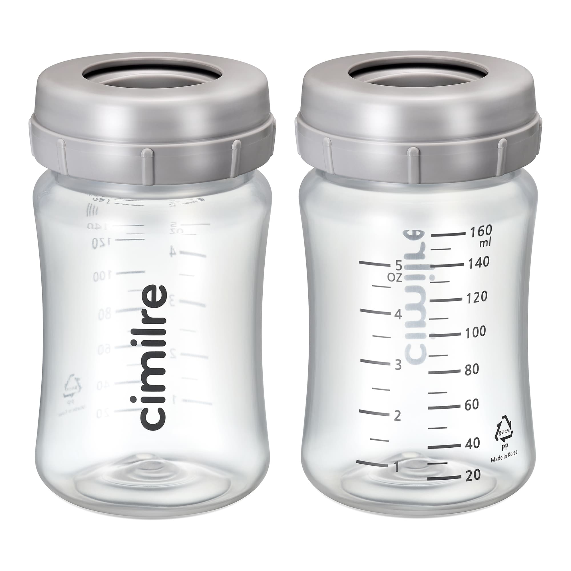 Cimilre Breast Milk Storage Bottle Set, Clear - Pair of 2