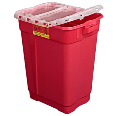 BD Extra Large Sharps Container, 17 Gallon, Hinged Snap On Lid - Each - Image 1