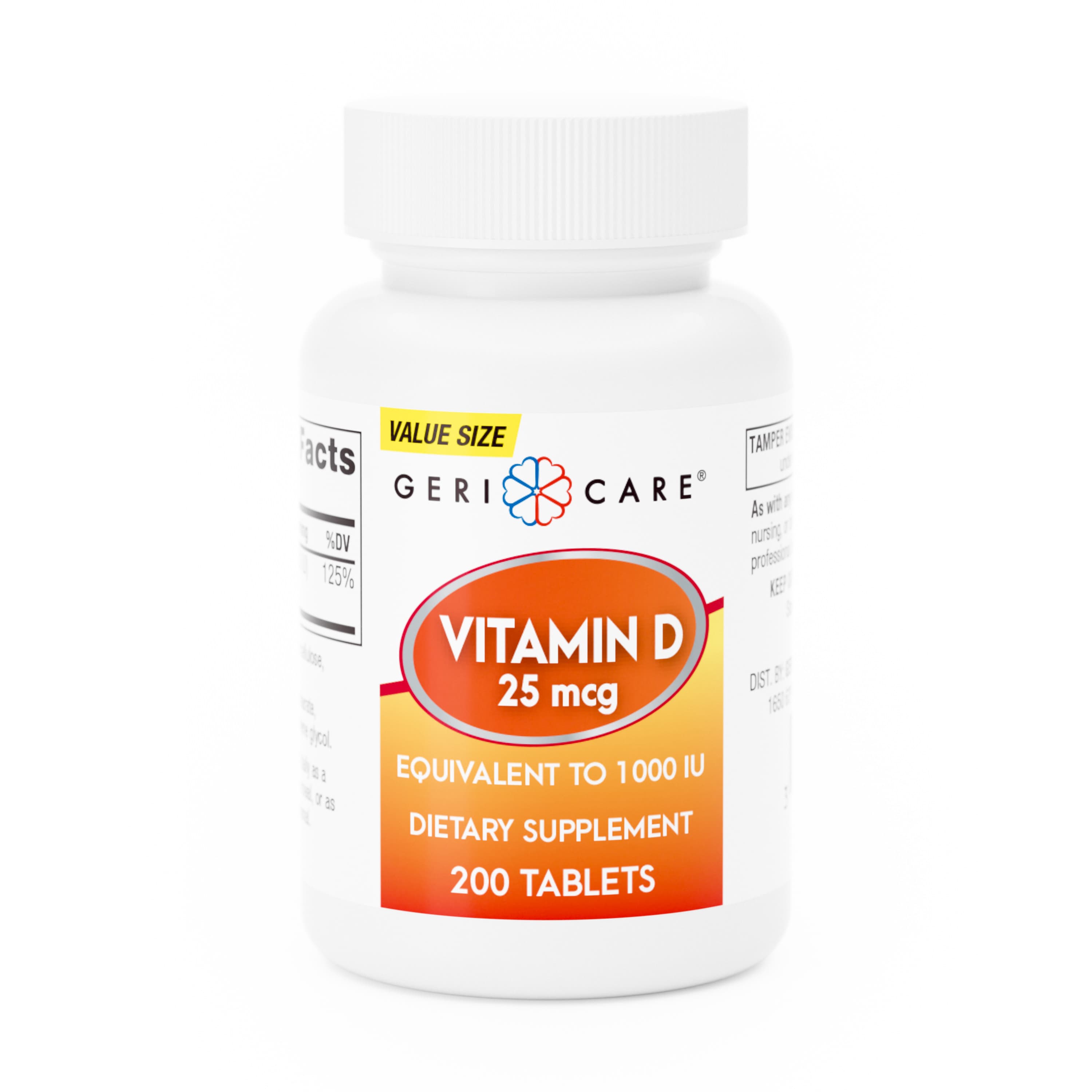 Geri-Care Vitamin D3 Dietary Supplement Tablets, 25 mcg - Image 2