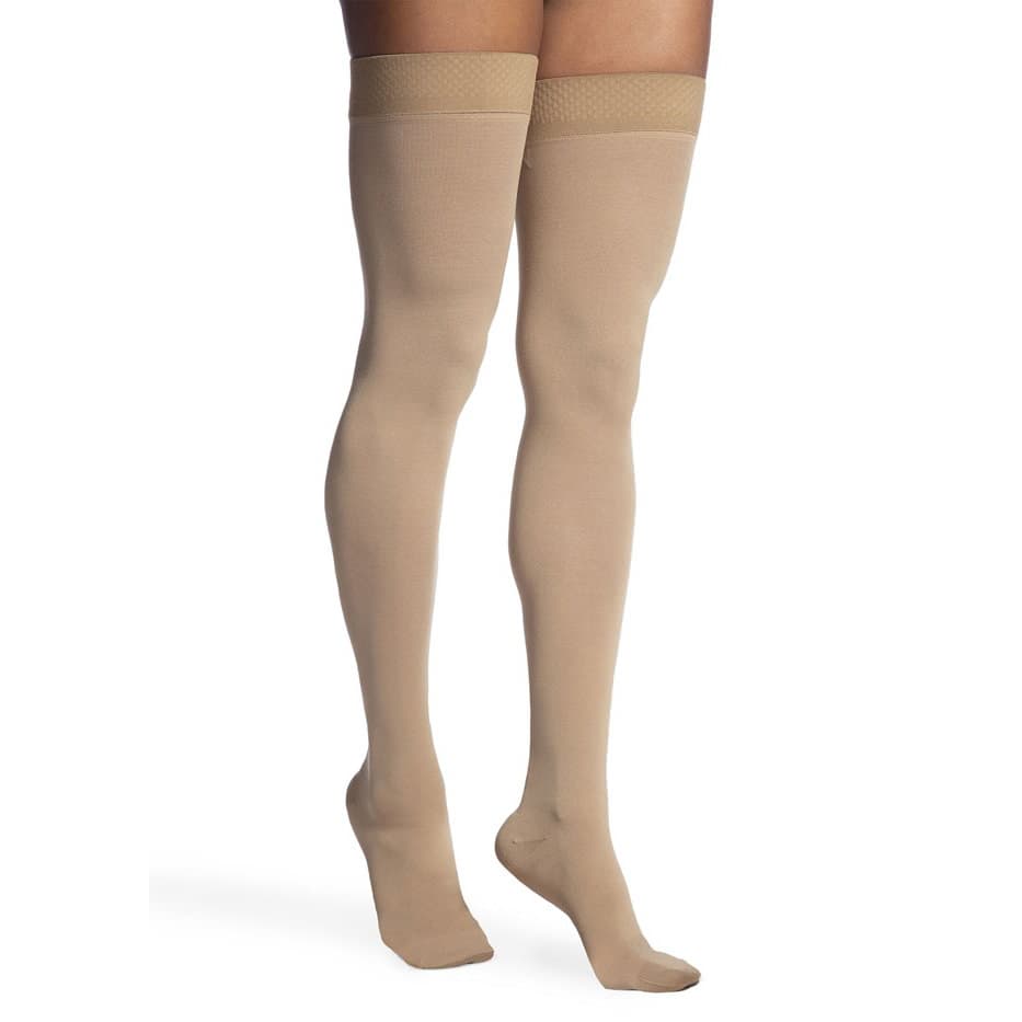Sigvaris Dynaven Thigh High Closed Toe Compression Stockings, Crispa - Image 1
