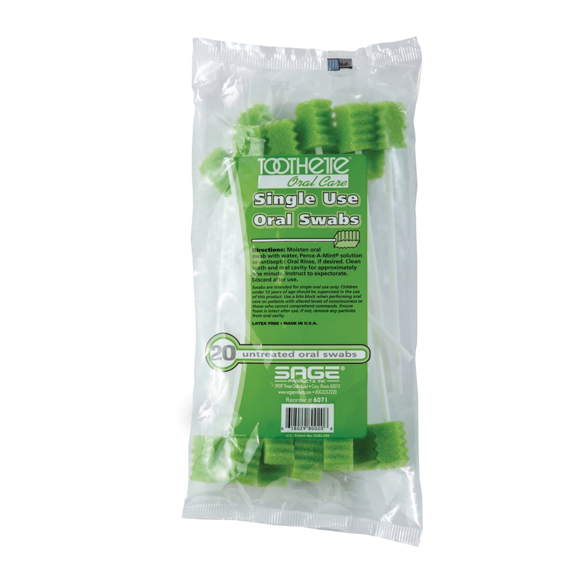 Toothette Plus Single Use Untreated Oral Swabs - Image 4