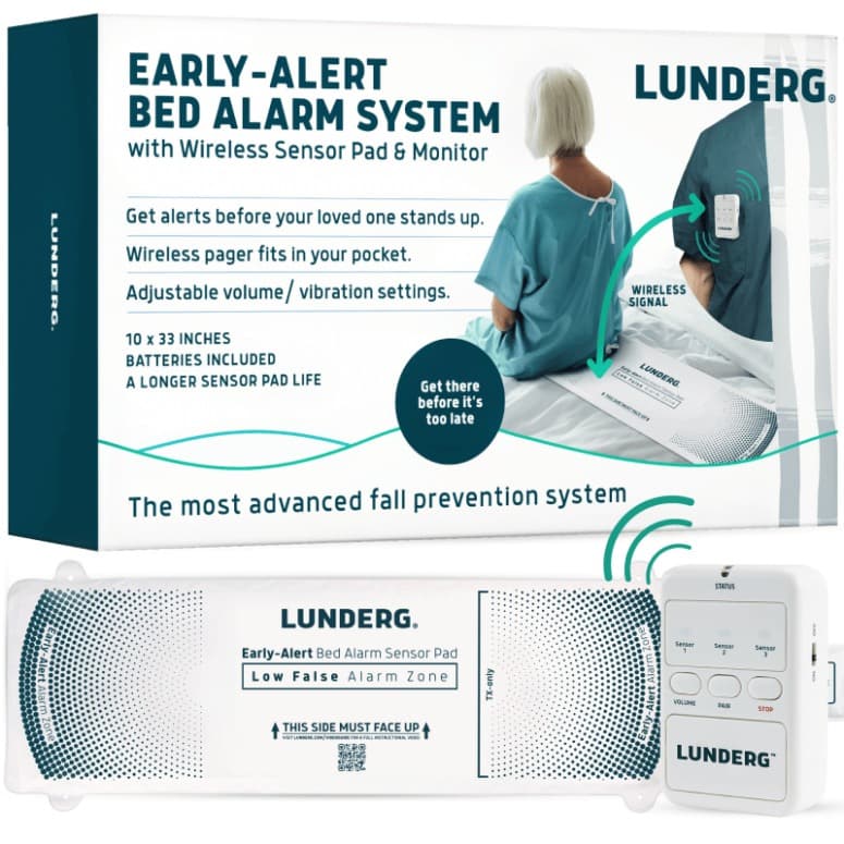 Lunderg Bed Alarm System for Elderly Adults with Wireless Sensor Pad