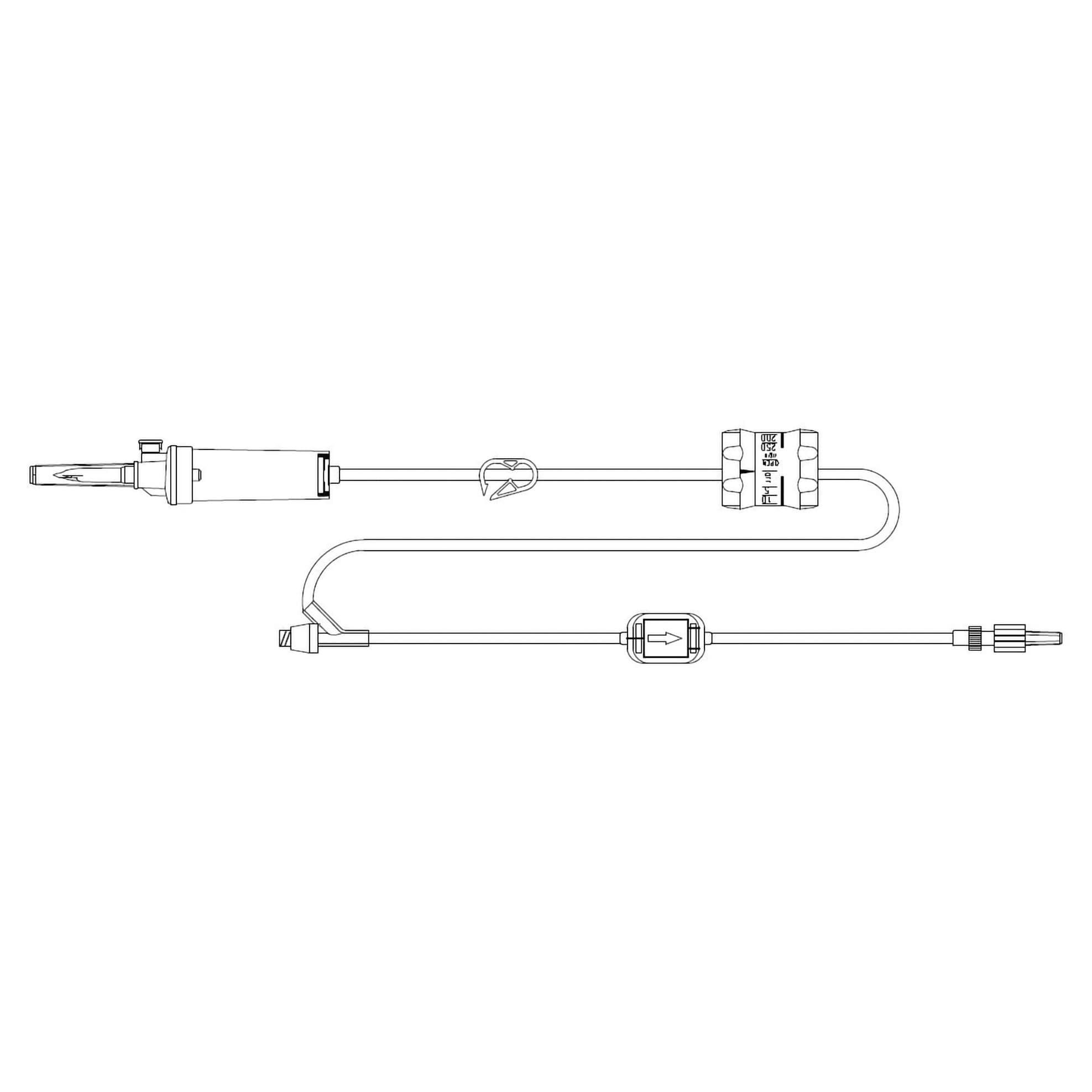 MedStream Primary IV Administration Set With 0.2 Micron Filter, 28.58 mL, 85 Inch - Each - Image 1