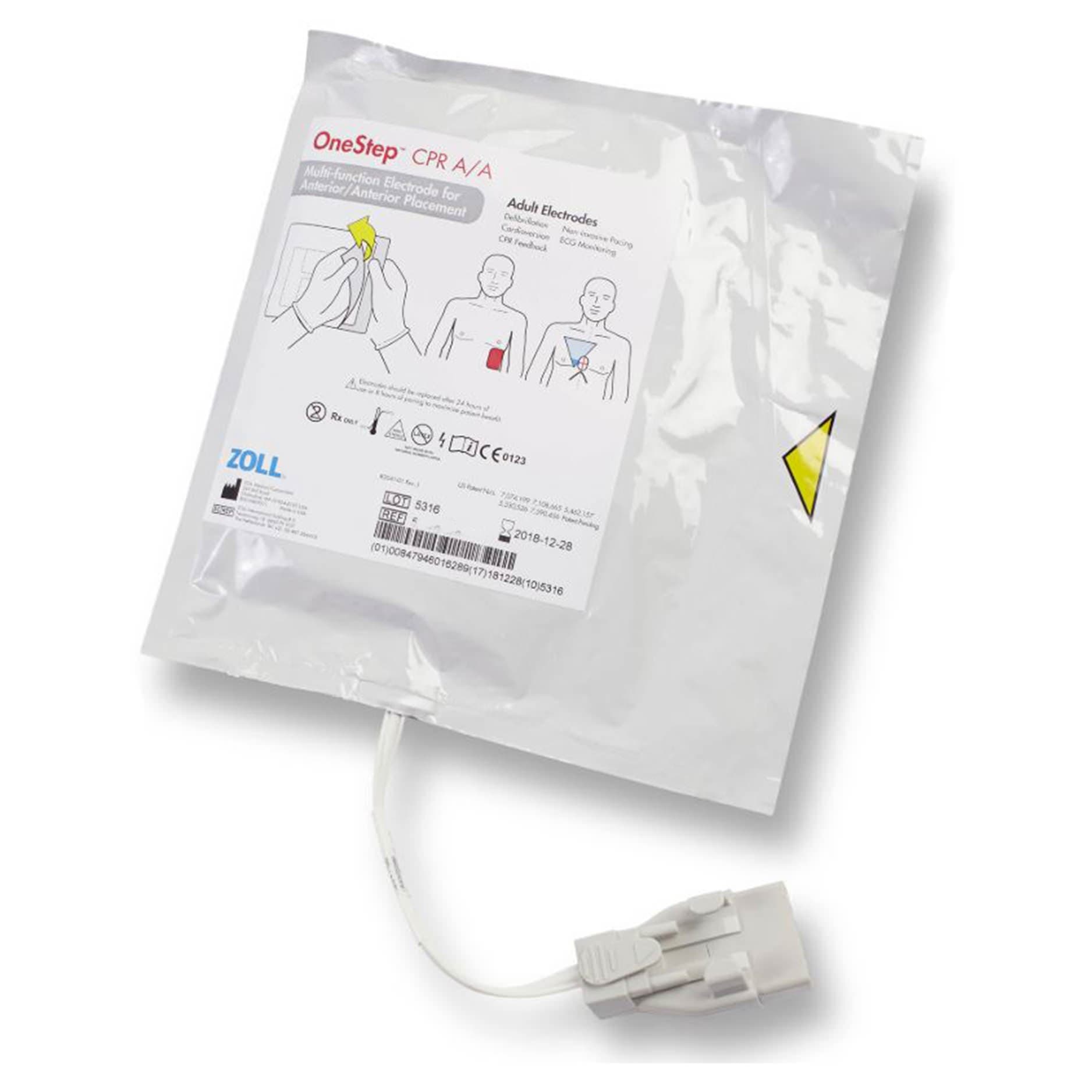 OneStep Adult AED Defibrillator Electrode Disposable Pads - Case of 8