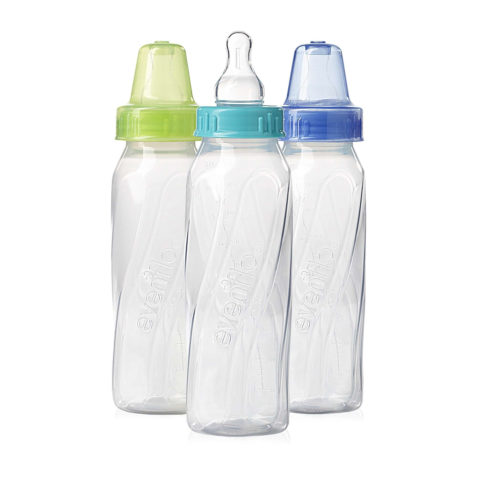 Evenflo Classic Polypropylene Baby Bottle, Assorted Colors, 8 oz. - Case of 36 - Image 1