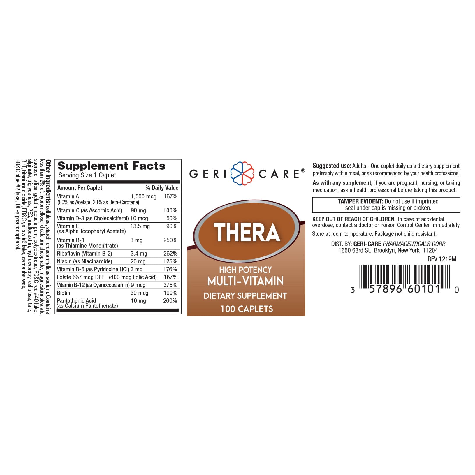 Geri-Care Thera High Potency Multivitamin Tablets - Image 2