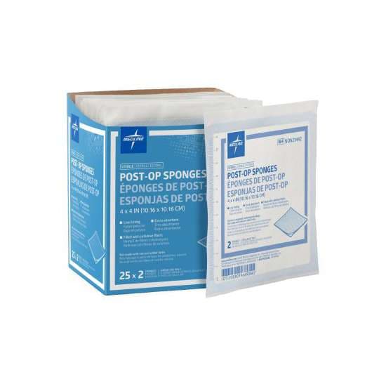 Medline Post-Op Sterile Gauze Sponges - Image 1