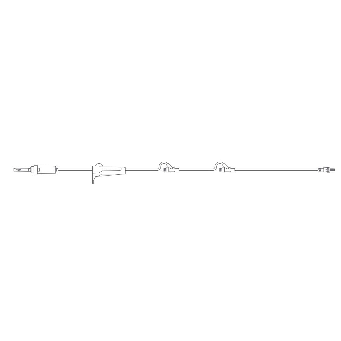 Amsafe Non-Vented, Roller Clamp, (2) Sure-Lok Needle-Free Y-Sites, 20 mL, 105 in. (266 cm) - Image 1