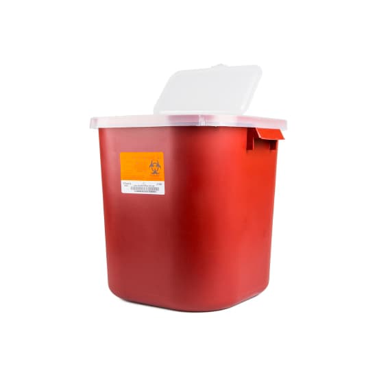 Medegen Medical Red Base Sharps Container, 14 H x 13-3/4 W x 13-3/4 D Inch - Case of 10 - Image 1