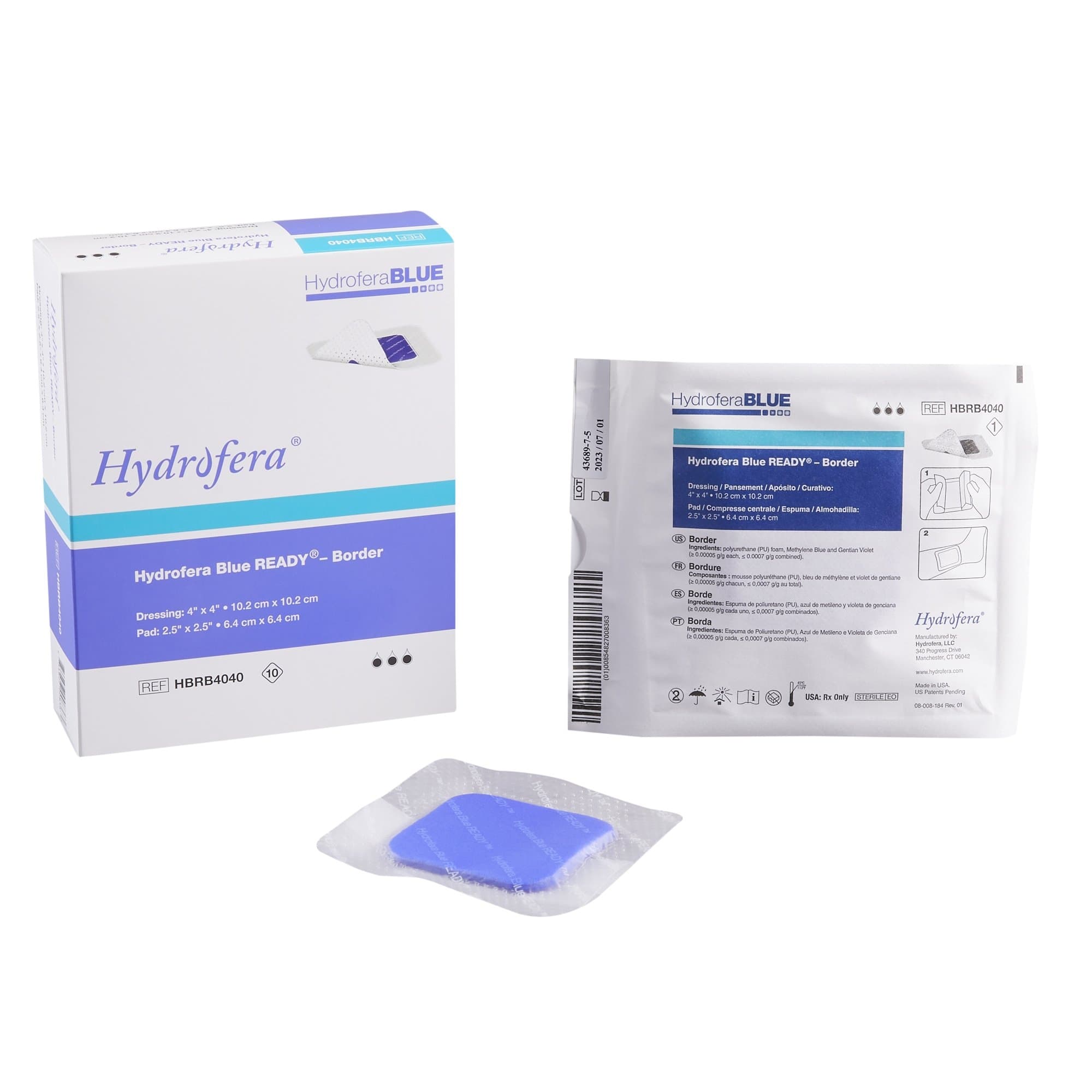 Hydrofera Blue Ready Border Antibacterial Foam Dressing