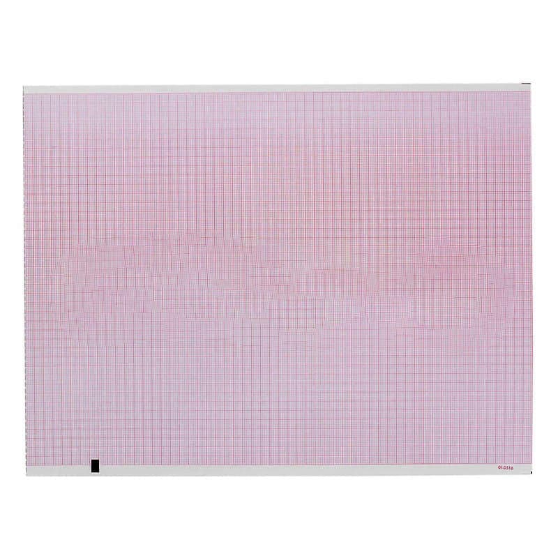 Burdick Z-Fold Red Grid Recording Chart Paper