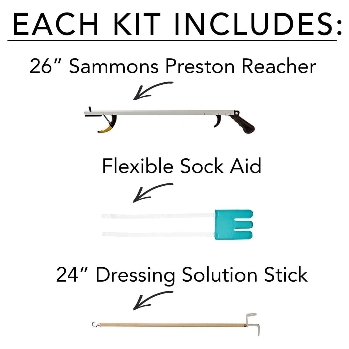 Sammons Preston Dressing Assistive Device Kit 4, Set of 3 - Image 2