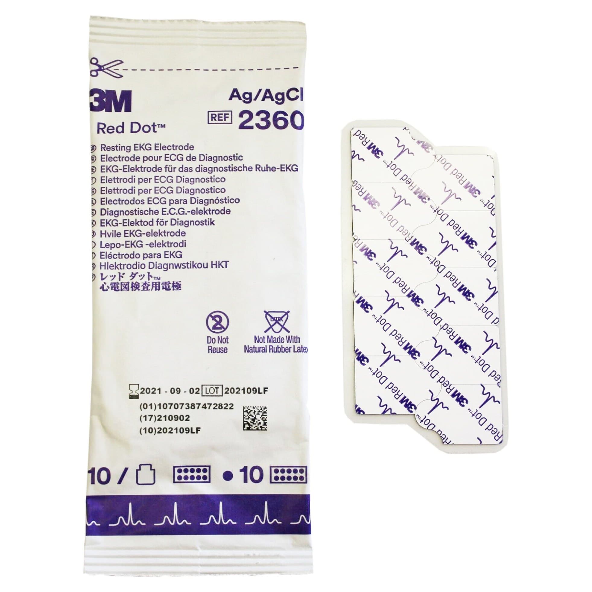 3M Red Dot ECG Resting Electrode, Tab Connector