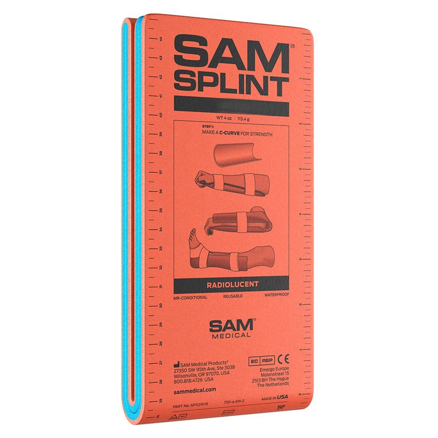 SAM Moldable Aluminum Folded Splint Foam 4 X 18 Inch - Each
