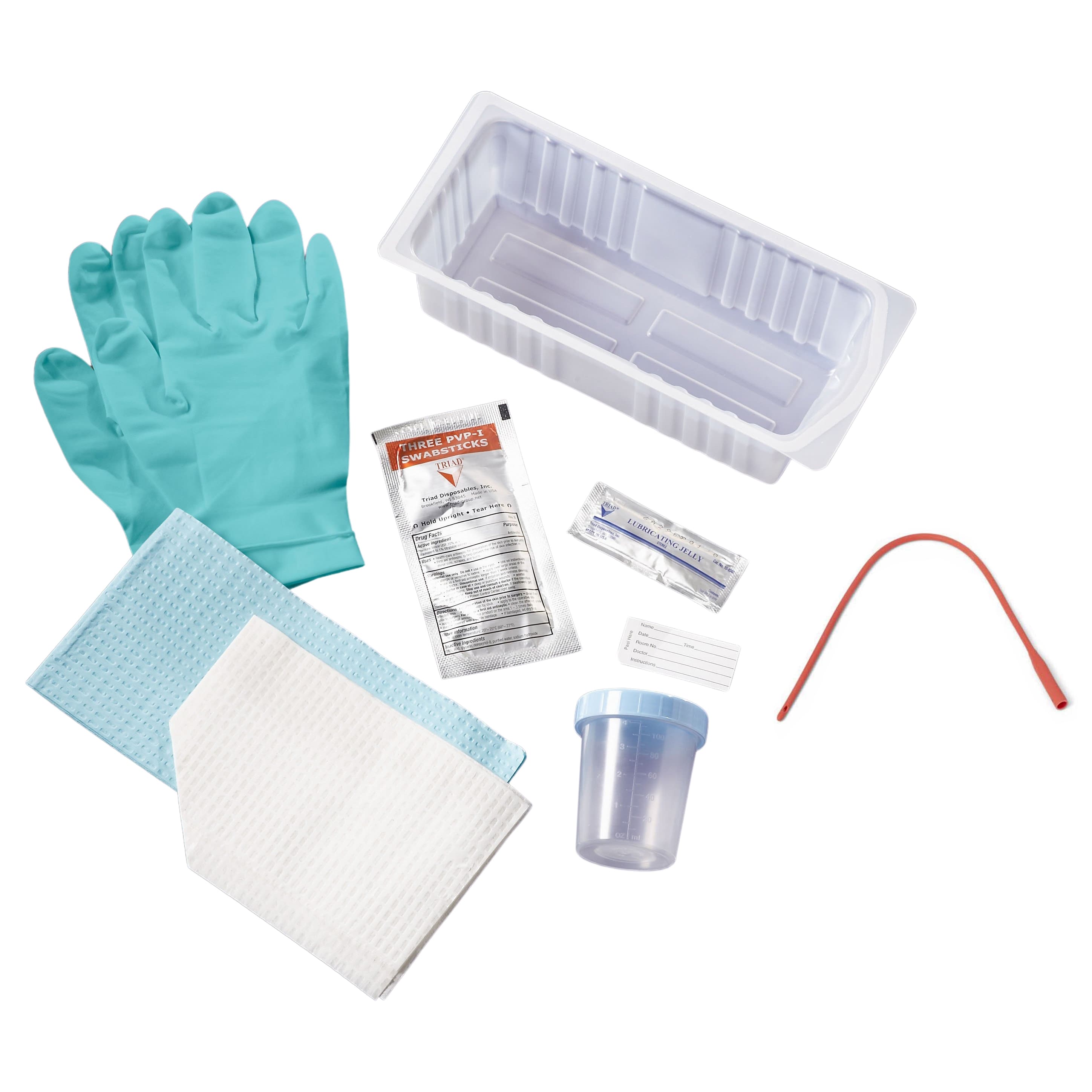 Medline Intermittent Catheterization Trays with Red Rubber Catheter