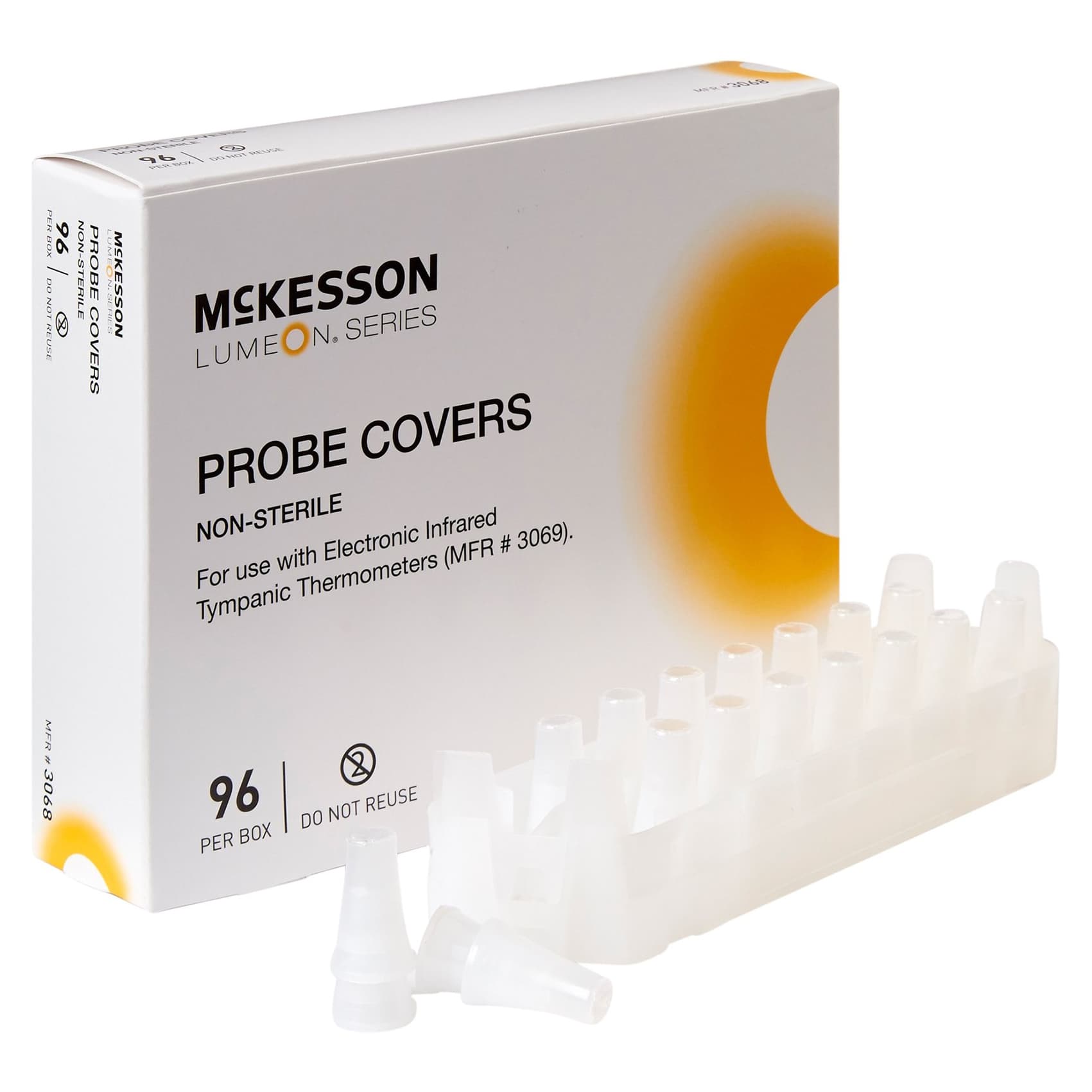 McKesson Film and Paper Electronic Tympanic Thermometer Probe Cover, 96 Disposable - Box of 96 - Image 1