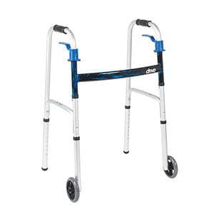 Drive Deluxe Trigger Release Folding Walker with 5" Wheels