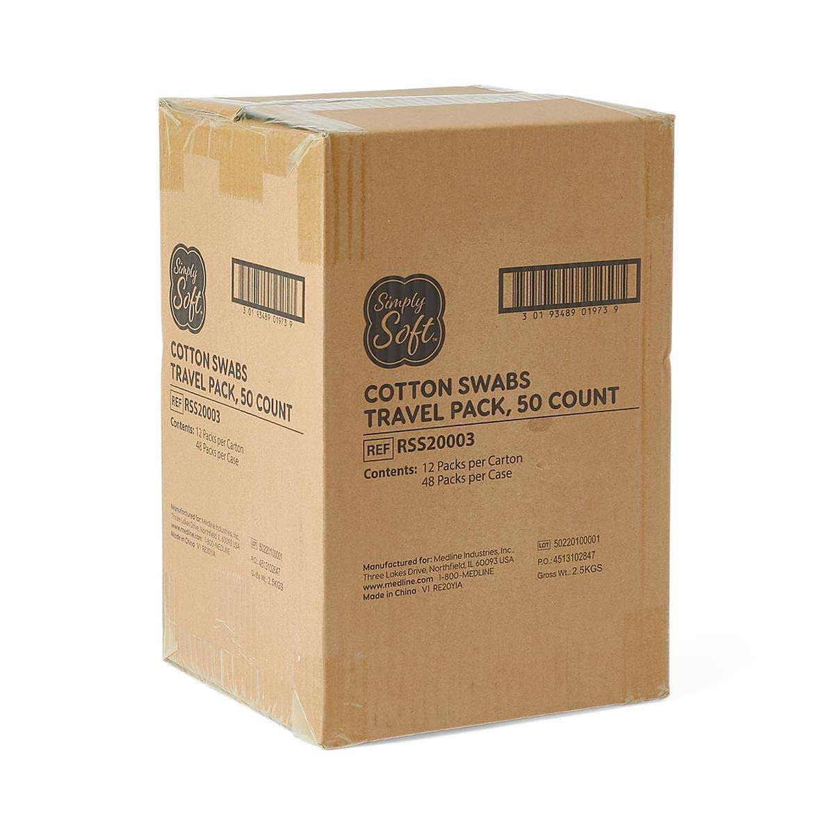 Medline Non-Sterile Simply Soft Cotton Swabs - Case of 2400 - Image 1