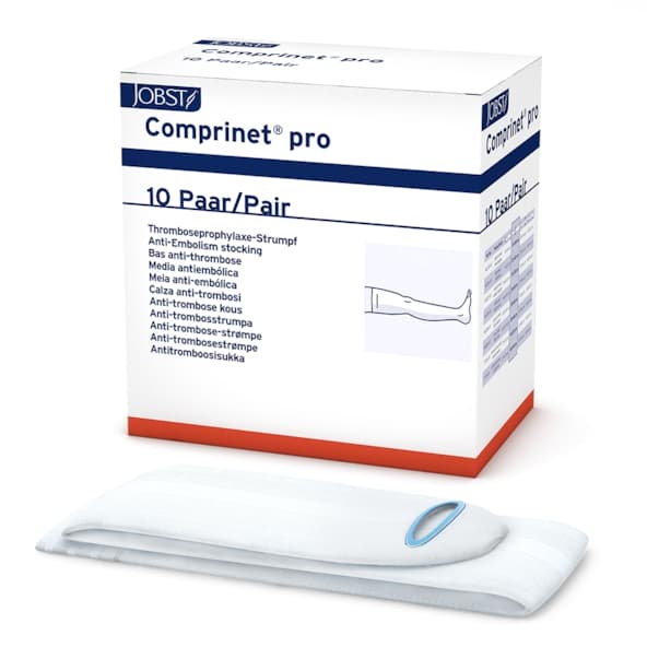 Jobst Comprinet Pro Open Toe Anti-embolism Double Chap Stockings, 14-22mmHg, White