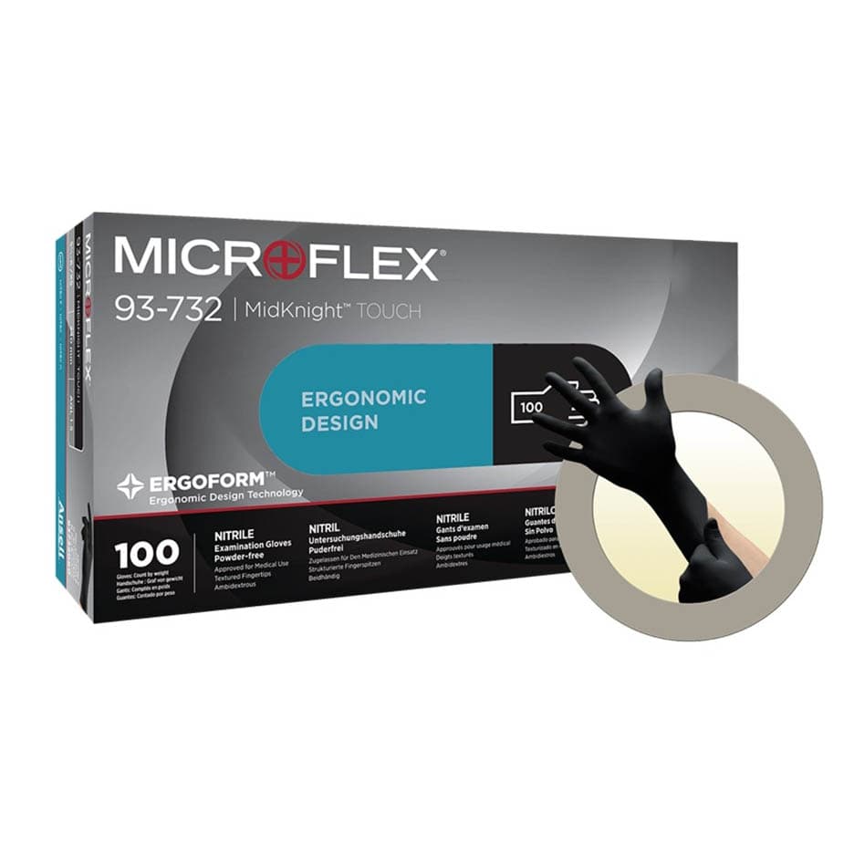 Microflex MidKnight Touch Nitrile Exam Gloves