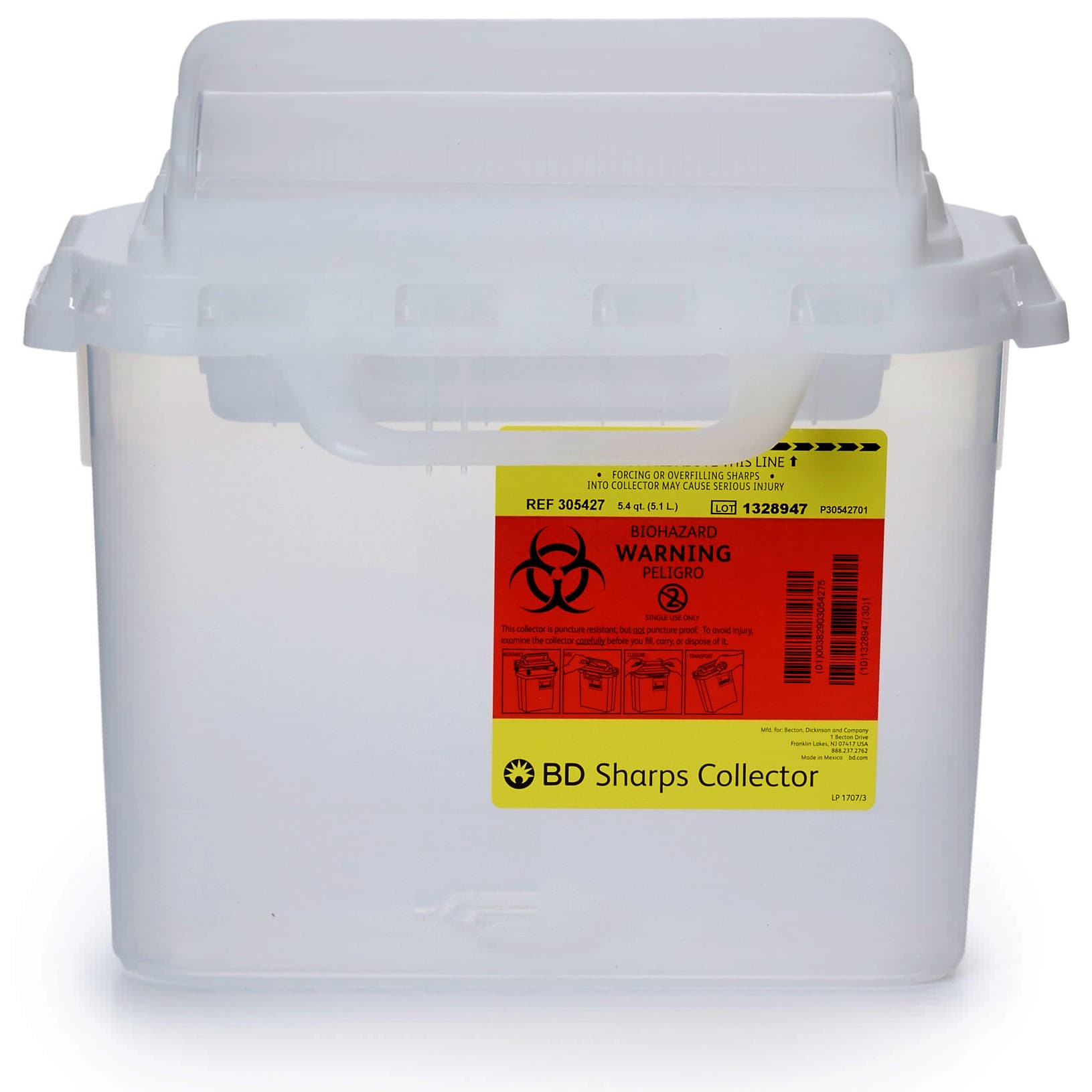 BD Counterbalanced Door Patient Room Collector, Clear