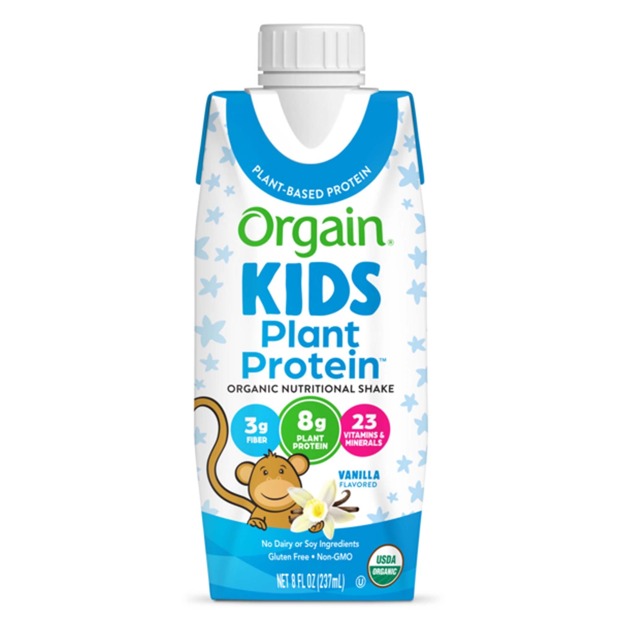 Orgain Kids Plant Protein Organic Nutritional Shake, Vanilla Flavor - Case of 12 - Image 1