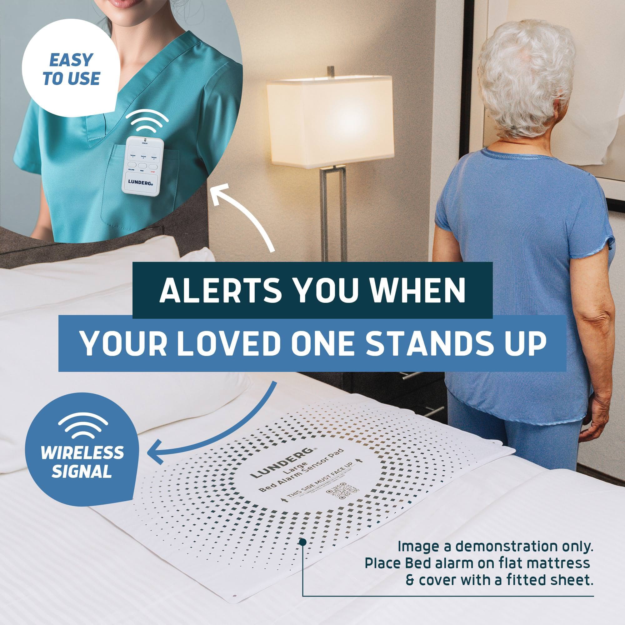Lunderg Bed Alarm System for Elders with Wireless Sensor Pad and Monitor, Large Standard - Image 2