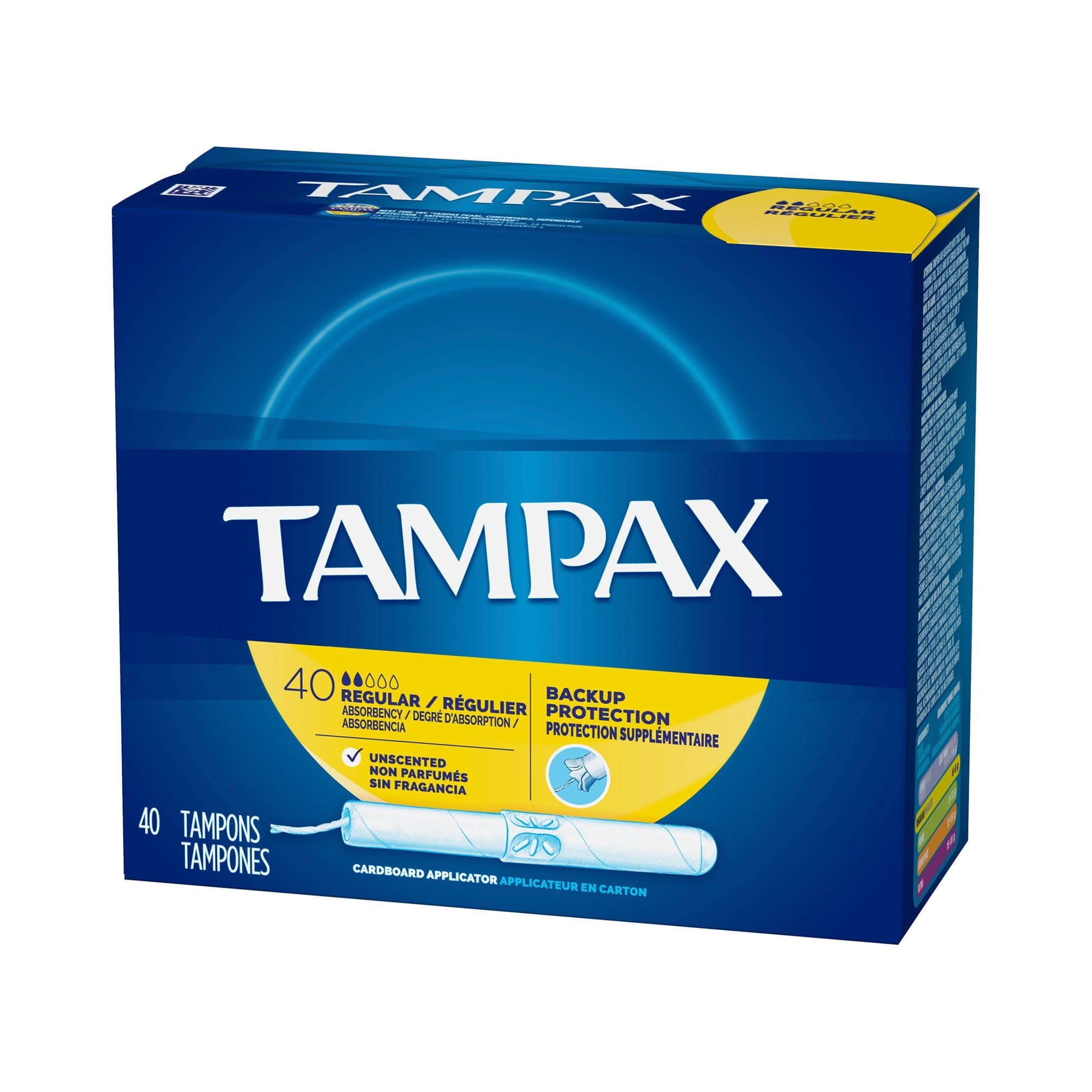 Tampon Tampax Regular Absorbency Cardboard Applicator - Box of 40 - Image 3