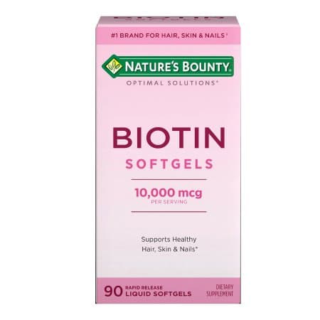Nature's Bounty Biotin Softgels, 10,000 mcg - Bottle of 90 - Image 1