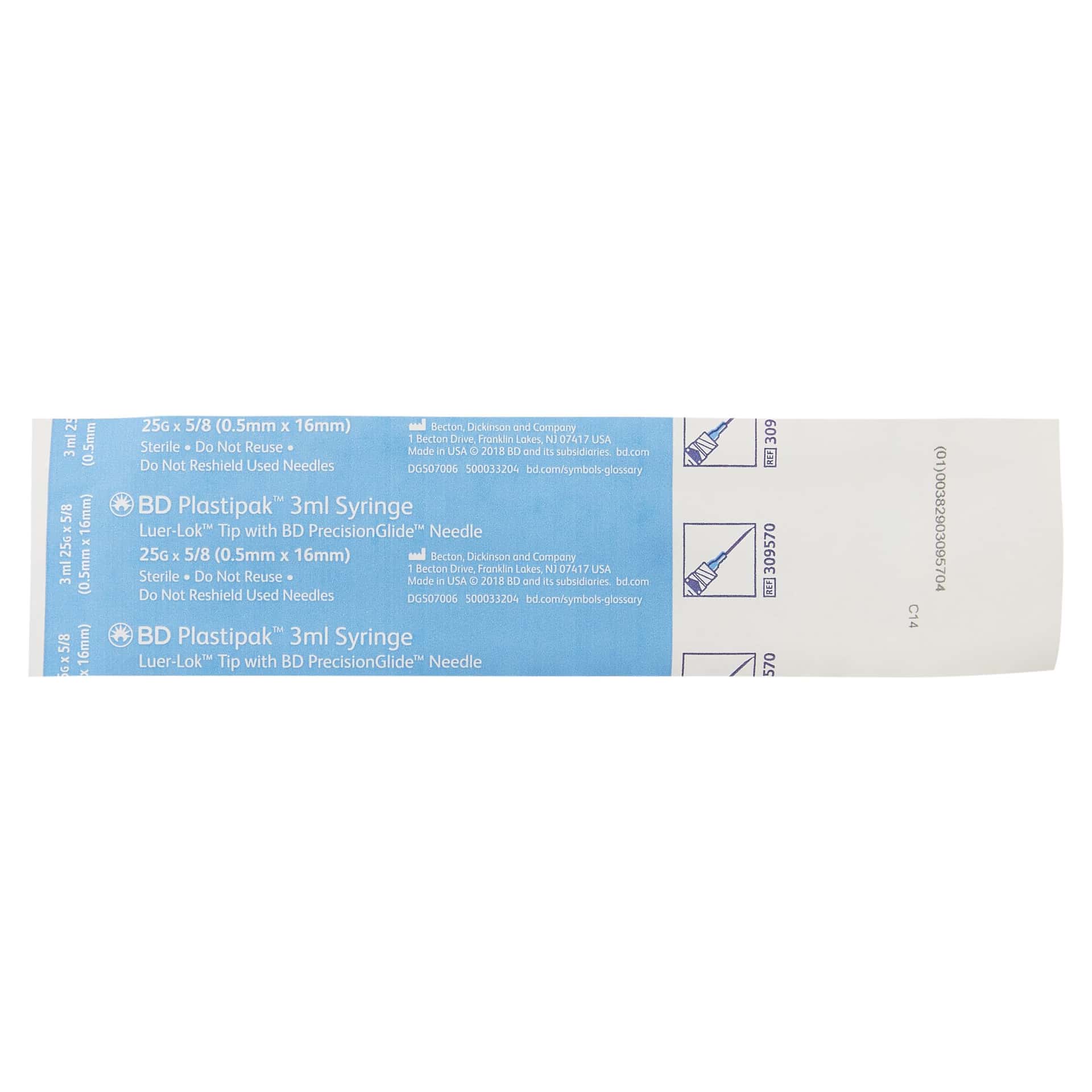 BD 3 mL Disposable Syringe with Hypodermic Needle, Regular Wall