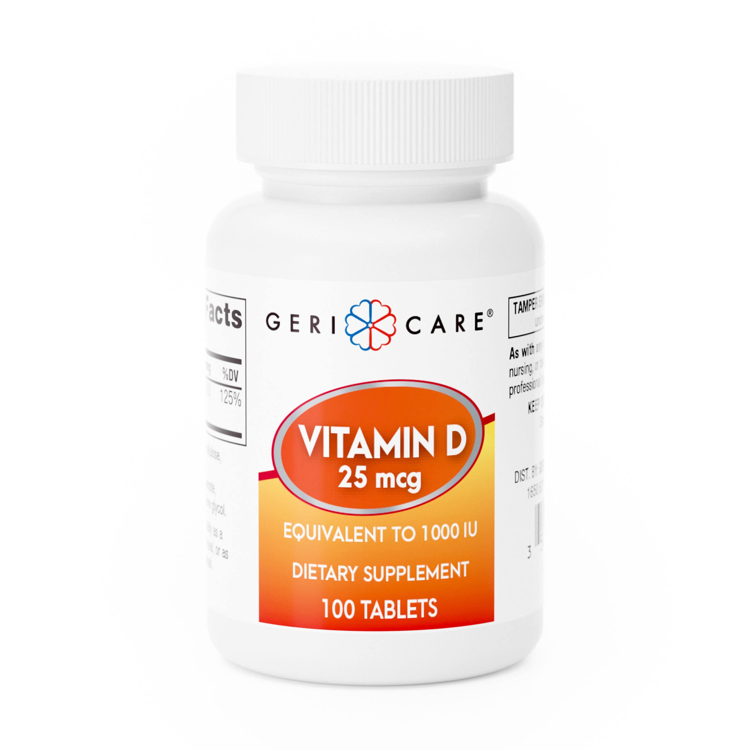 Geri-Care Vitamin D3 Dietary Supplement Tablets, 25 mcg - Image 1