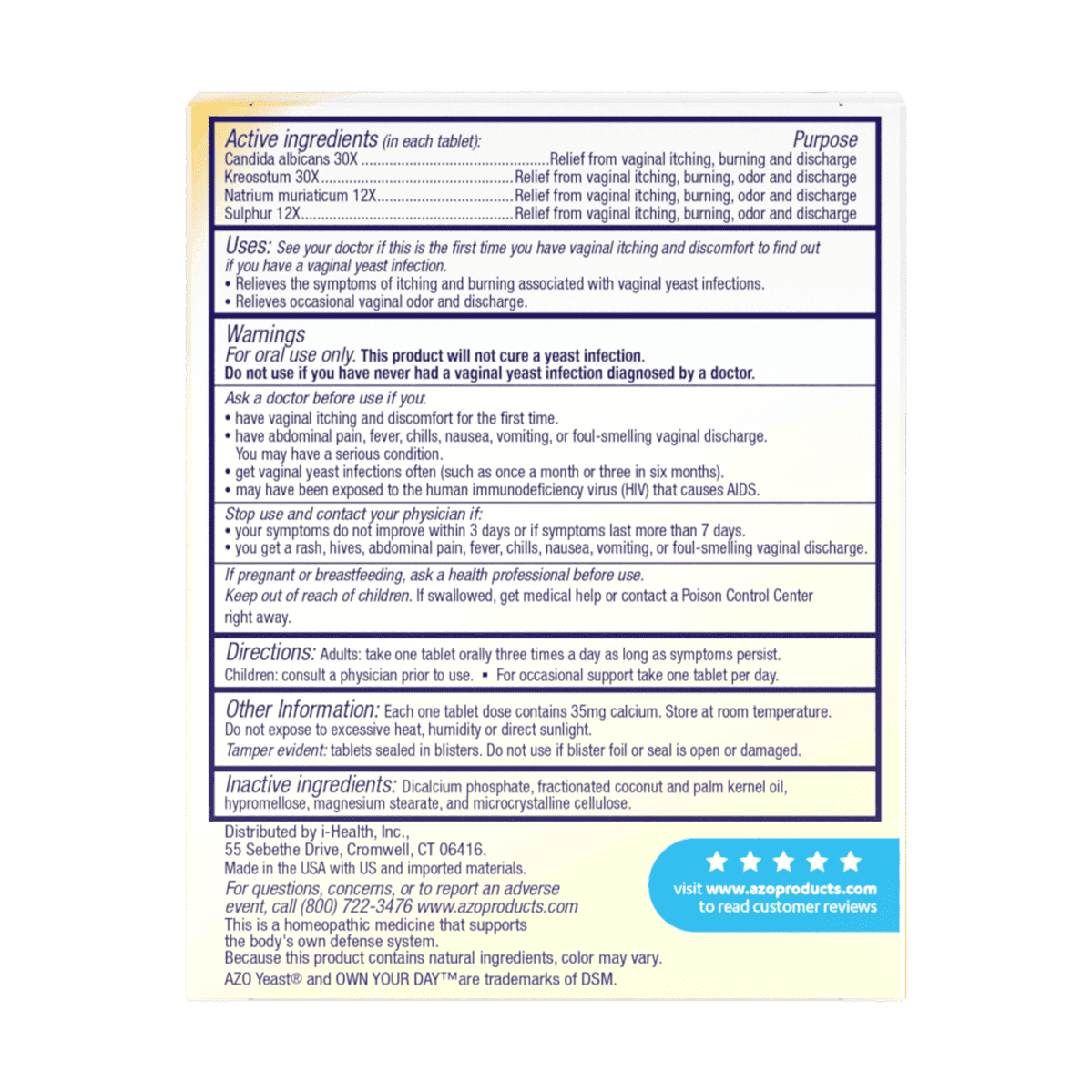 AZO Yeast Plus Tablets - Image 3