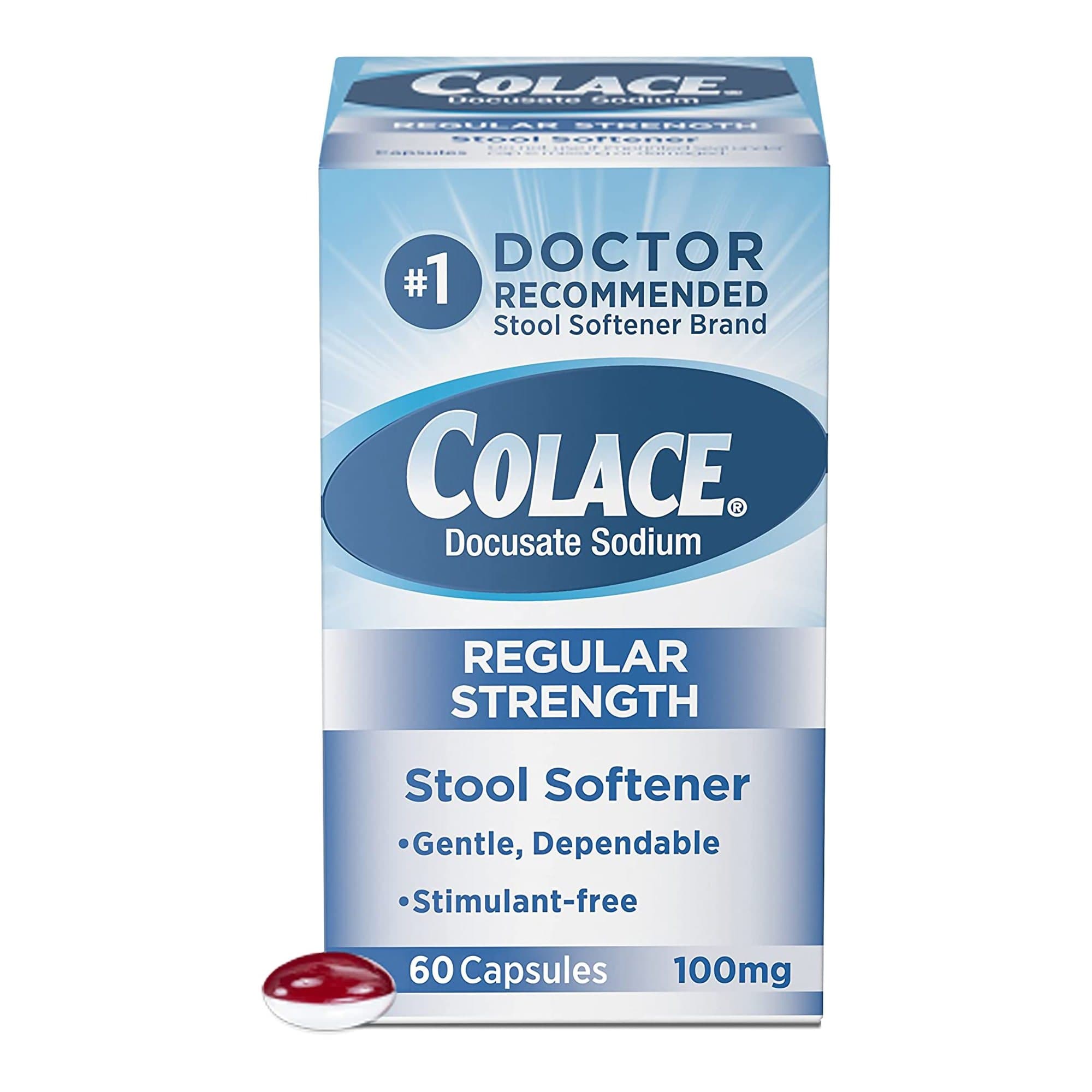 Colace Docusate Sodium Regular Strength Stool Softener - Image 1