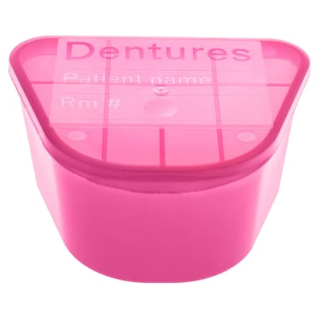 McKesson Denture Cup Pink Pink Lid Pink Lid Single Patient Use