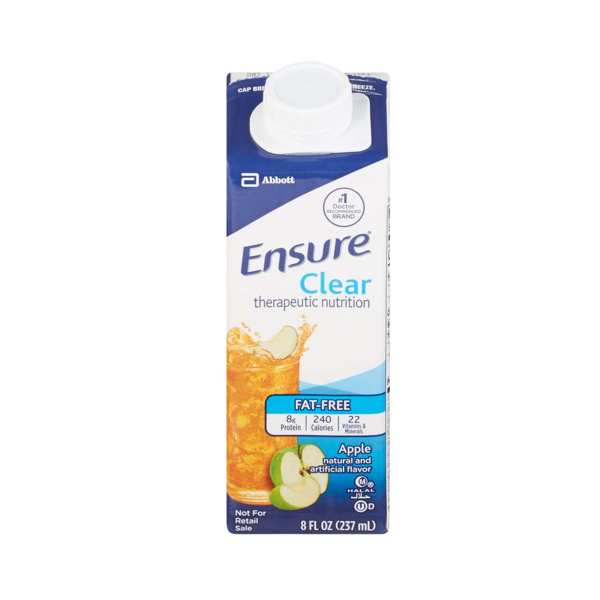 Ensure Clear Therapeutic Nutritional Shake, Apple, 8 oz. - Case of 24 - Image 1