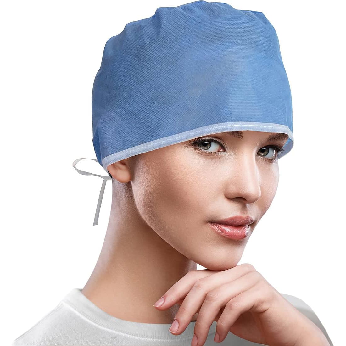 Cardinal Health Easy Tie Surgeons Cap, Blue - Box of 100 - Image 1