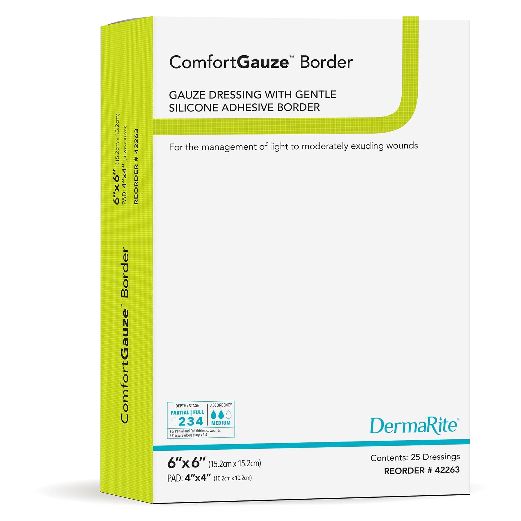 ComfortGauze Border Gauze Dressing with Gentle Silicone Adhesive Border - Image 2