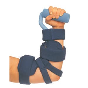 Comfy Elbow and Full Hand Orthosis, Small, Navy Blue with Single Terry Cover - Image 1