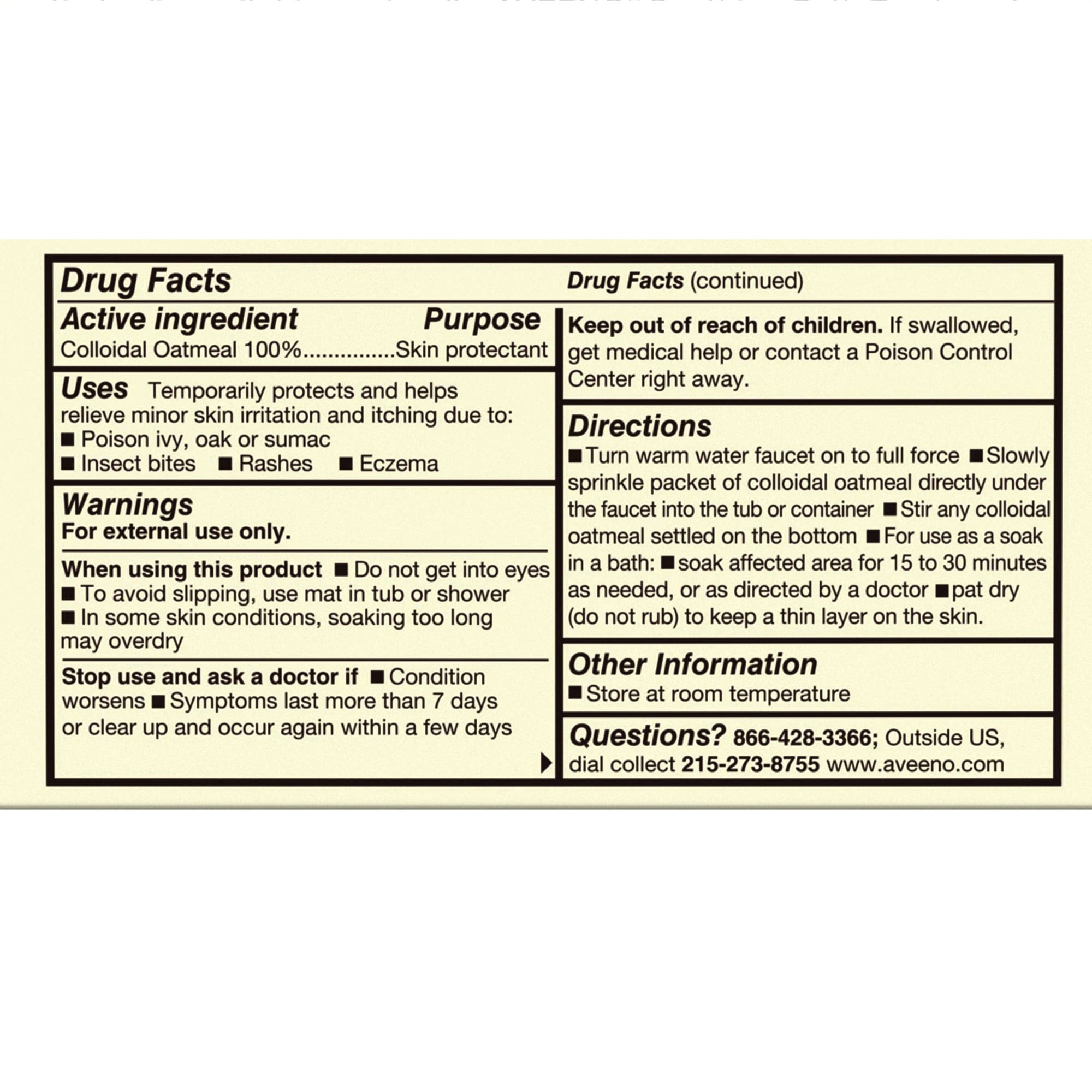 Aveeno Colloidal Oatmeal Soothing Bath Treatment, 1.5 oz - Image 4