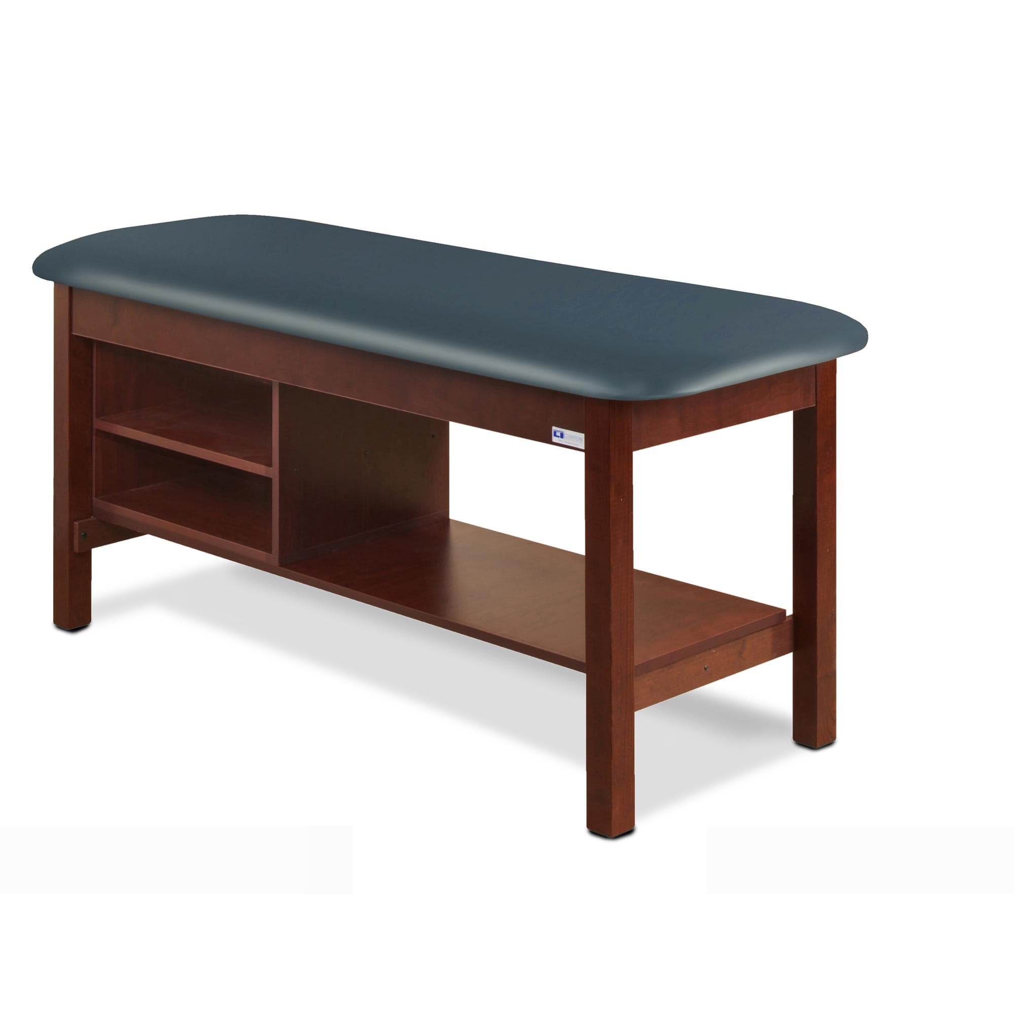 Clinton flat top classic series straight line treatment table with shelving - Image 3