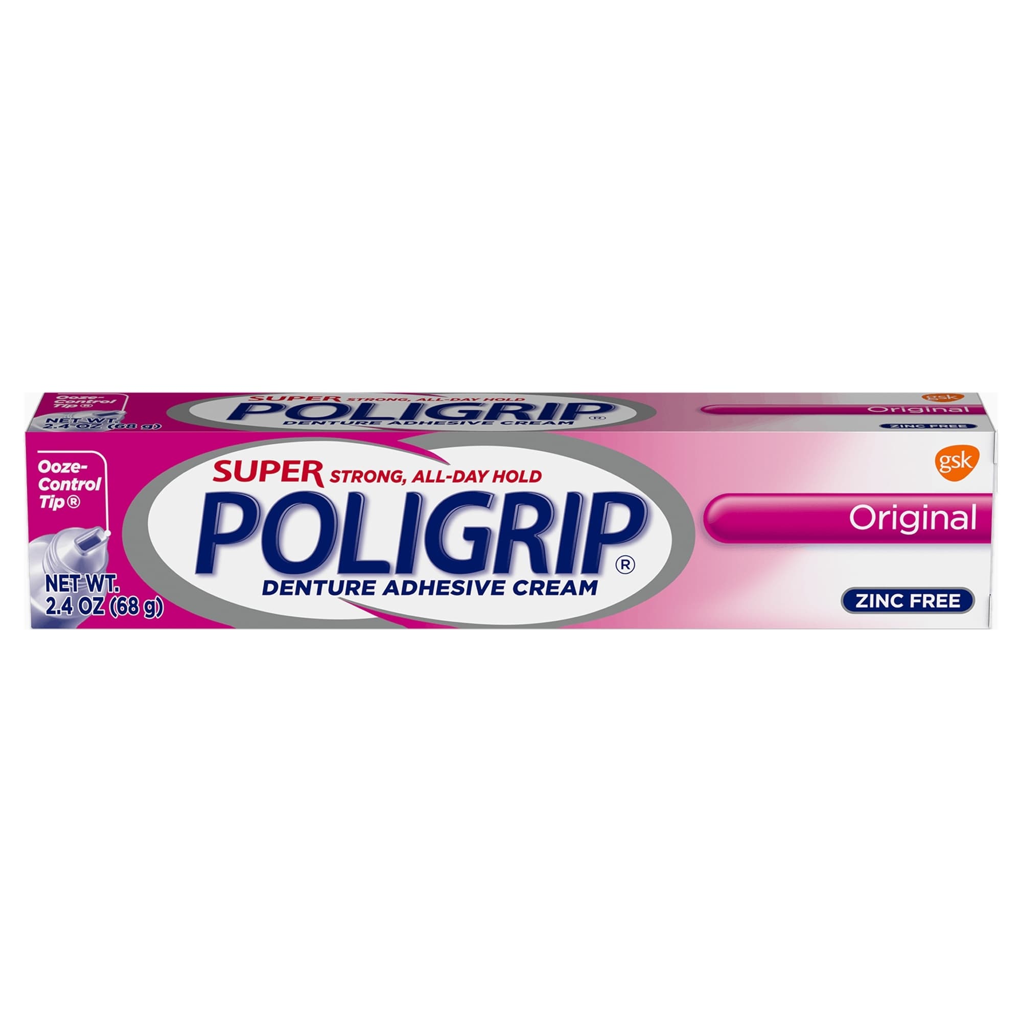 Polident Super Poligrip Original Denture Adhesive Cream, 2.4 oz