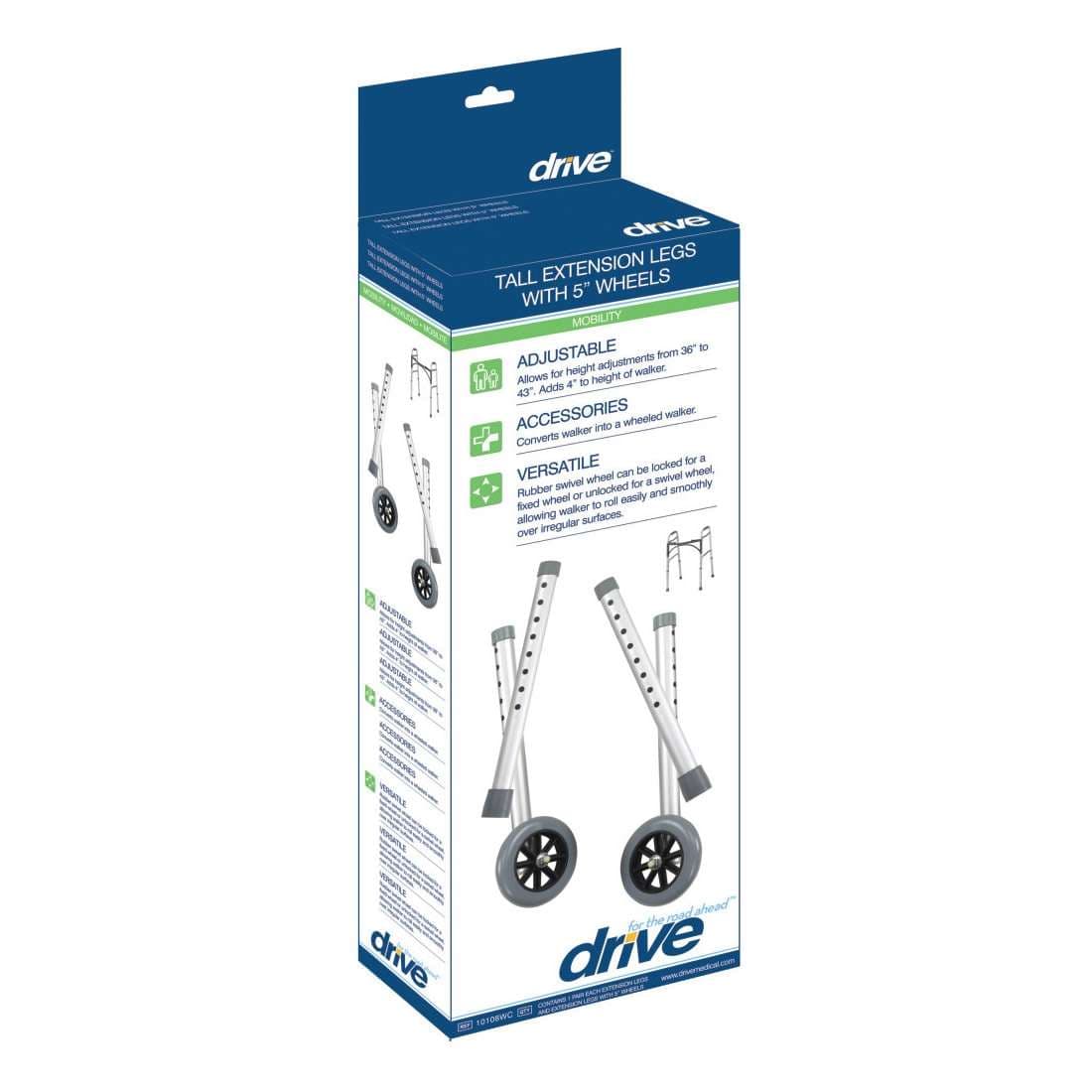 Drive Tall Extension Legs with Wheels Combo Pack (Adds 4") - Image 1