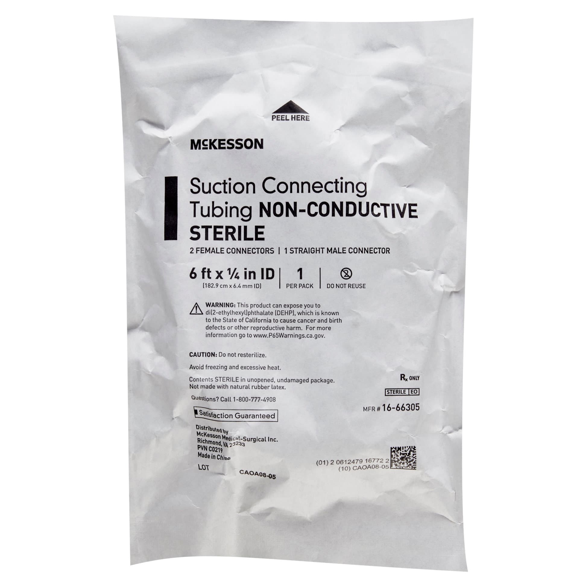 McKesson Sterile PVC Female-Male Suction Connector Tubing, 6'L - Image 2