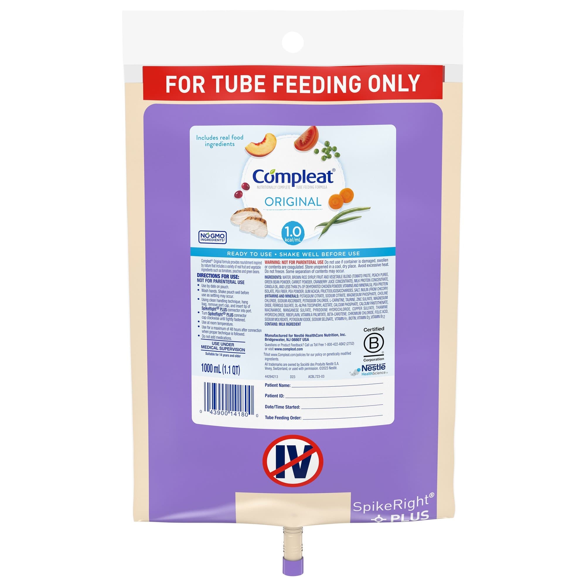 Compleat Original 1.0 Ready to Hang Tube Feeding Formula