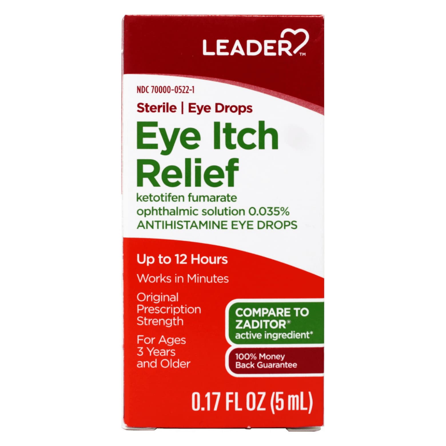 Leader Eye Itch Relief Antihistamine Drops, 0.017 oz - Each - Image 1